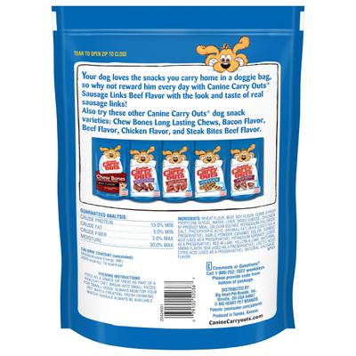 Sausage Links Beef Flavor Dog Treats, 22.5-oz bag, case of 6
