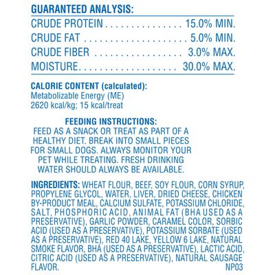 Sausage Links Beef Flavor Dog Treats, 22.5-oz bag, case of 6