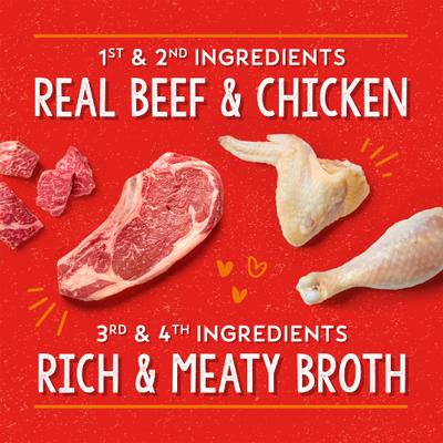 Lil Bites Savory Stews Grain-Free Beef & Chicken in Broth Flavored Shredded Small Breed Wet Dog Food, 2.7-oz cup, case of 12