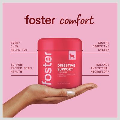 Digestive Support + Probiotics Banana & Apple Flavored Soft Chews Dog Supplement, 90 count