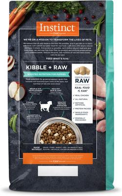Bundle: Instinct Raw Boost Puppy Grain-Free Recipe with Real Chicken & Freeze-Dried Raw Pieces Dry Dog Food, 10-lb bag + Zesty Paws 8-in-1 Multifunctional Chicken Flavor Soft Chew Dog Supplement, 90 count