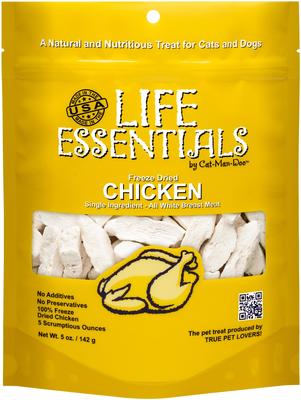 Life Essentials Chicken Freeze-Dried Cat & Dog Treats, 5-oz bag, bundle of 2