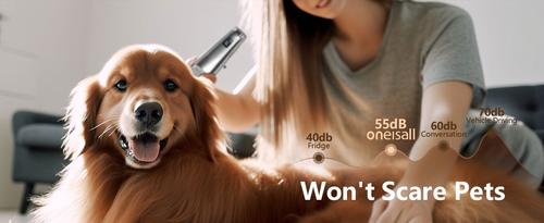 K52NTS Cordless 2-Speed Pet Hair Grooming Clipper for Thick Heavy Coats, Silver