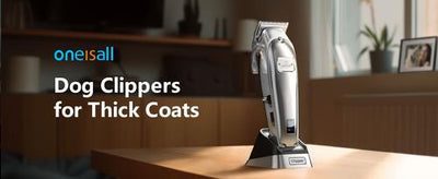 K52NTS Cordless 2-Speed Pet Hair Grooming Clipper for Thick Heavy Coats, Silver