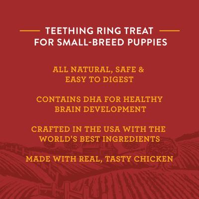 All-Natural, Puppy Dental Teething Treat, Original Flavor with Real Chicken Dog Treats, 12 count
