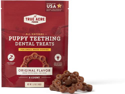 All-Natural, Puppy Dental Teething Treat, Original Flavor with Real Chicken Dog Treats, 12 count