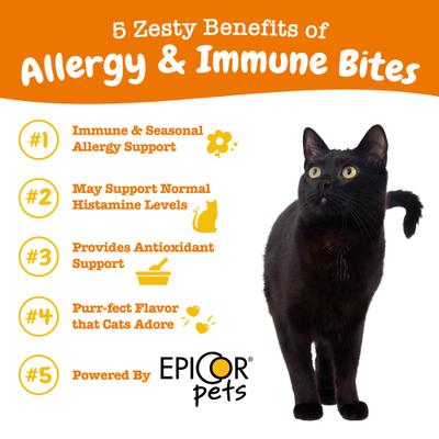 Bundle: Zesty Paws All Ages Calming Bites Behavior Bacon Flavor Supplement + Aller-Immune System Bites Bacon Flavor Cat Supplement