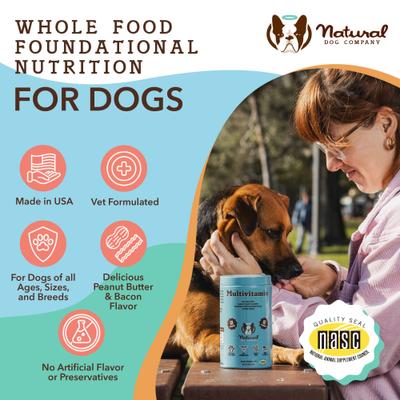 Multivitamin Peanut Butter & Bacon Flavored Soft Chew Supplement for Dogs, 180 count