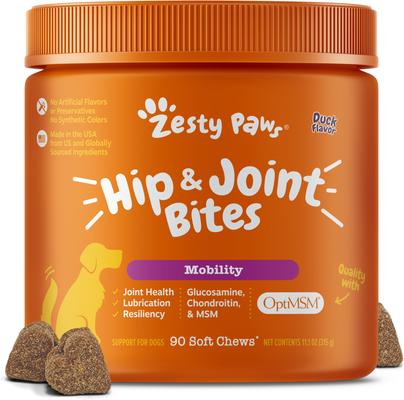 Bundle: Zesty Paws Mobility Bites Hip & Joint Support + Aller-Immune Bites Lamb Flavor Immune System Soft Chews Dog Supplement