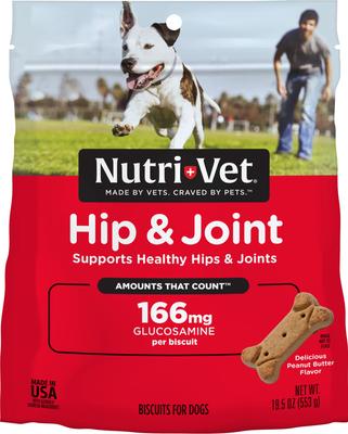 Galletas de fuerza regular para perros pequeños y medianos Hip & Joint con sabor a mantequilla de maní, bolsa de 500 g