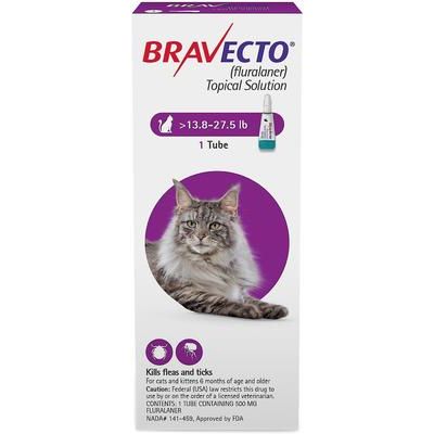 Solución tópica para gatos, 13,8-27,5 lb (caja morada), 1 dosis (suministro para 12 semanas)