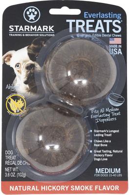Everlasting Natural Hickory Smoke Flavored Dental Dog Treats, Medium, 2 count