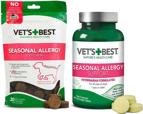 Bundle: Vet's Best Seasonal Allergy Soft Chews Dog Supplement, 30 count + Vet's Best Seasonal Allergy Relief Dog Supplement, 60 count