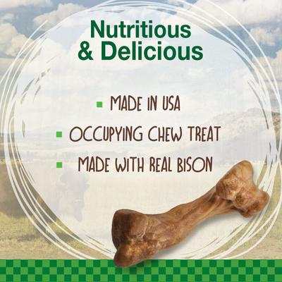 Healthy Edibles WILD Natural Long Lasting Bison Dog Chew Treat, Medium, 2 count