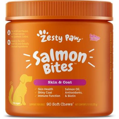 Paquete: Multivitamínico Zesty Paws 8 en 1 + Suplemento para la piel y el pelaje de tu perro con Salmon Bites