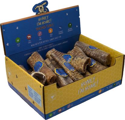 ¡Trachea Tubes - Masticables de búfalo con revestimiento de miel natural, sin cereales, para perros, 20 unidades!