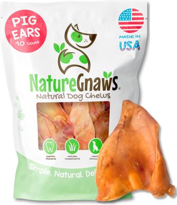 USA Pig Ears Natural Dog Chew Treats, 10 count