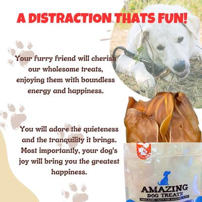 Natural Brown Cow Ear Dog Treats, 5 count