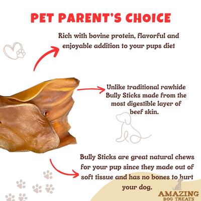 Natural Brown Cow Ear Dog Treats, 5 count
