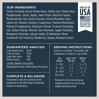 Raw Meals Cage-Free Chicken Recipe Grain-Free Adult Freeze-Dried Dog Food, 25-oz bag