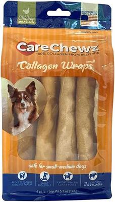 CareChewz Collagen 6 to 7-inch Small Wraps Chicken Flavored Chewy Dog Treats, 4 count