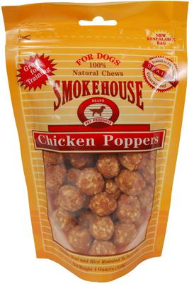 Chicken Poppers Dog Treats, 4-oz bag