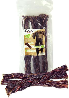 Palitos masticables para perros de 30 cm con garganta de res trenzada (paquete de 3)