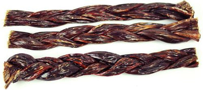 12" Braided Beef Gullet Sticks Dog Chews, 3 Pack
