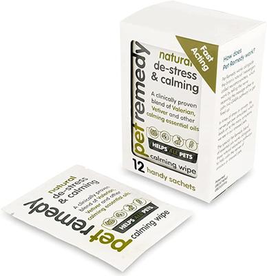 Toallitas naturales calmantes y antiestrés para gatos y perros, 12 unidades