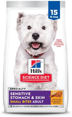 Adult Sensitive Stomach & Sensitive Skin Small Bites Dry Dog Food, Chicken Recipe, 15-lb bag