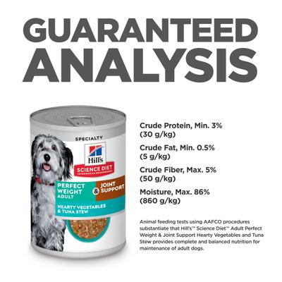 Adult Perfect Weight Management & Joint Support Hearty Vegetables & Tuna Stew Wet Dog Food, 12.5-oz can, 12 count