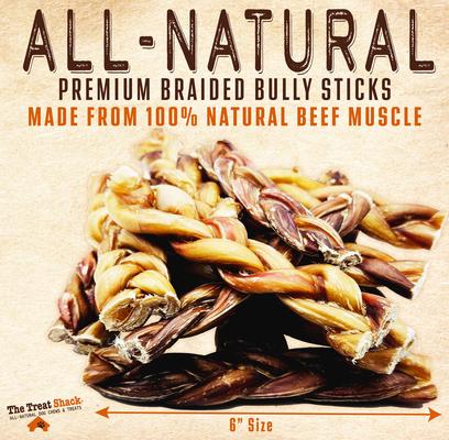 6-in Braided Bully Sticks Dog Treats, 3 count