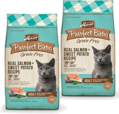 Purrfect Bistro Grain-Free Real Salmon + Sweet Potato Recipe Adult Dry Cat Food, 24-lb bundle