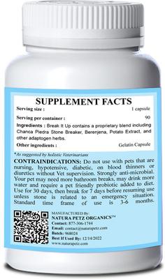 Break It Up! Herbal Medicine for Bladder Stones & Kidney Stones for Cats, 90 count