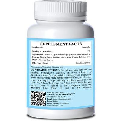 ¡Rómpelo! Medicina herbal para cálculos vesicales y renales en gatos, 90 unidades