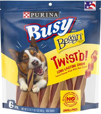 ¡Con Beggin' Twist'd! Premios de larga duración para perros pequeños y medianos, 6 unidades