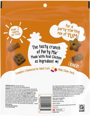 Galletas crujientes para gatos Party Mix Chicken Lovers Crunch, bolsa de 20 oz