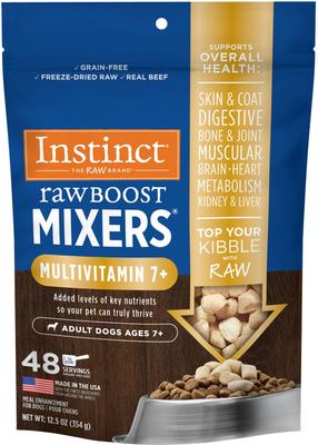 Boost Mixers Multivitamin Grain-Free Freeze-Dried Raw Adult 7+ Dog Food Topper, 12.5-oz bag