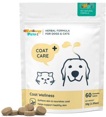 Herbal Qbow Coat Care Supplement for Dogs & Cats, 60 count