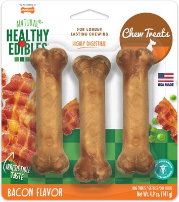 Golosina de hueso para perro pequeño con sabor a tocino de larga duración Healthy Edibles, 6 unidades