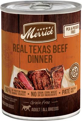 Grain-Free Real Texas Beef Dinner Canned Dog Food, 12.7-oz can, case of 12