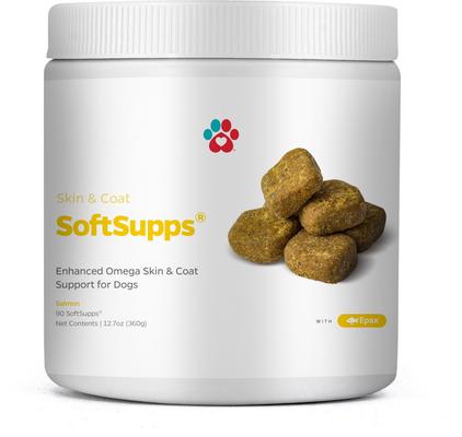 Skin & Coat SoftSupps Omega Skin & Coat Dog Supplement, 90 count