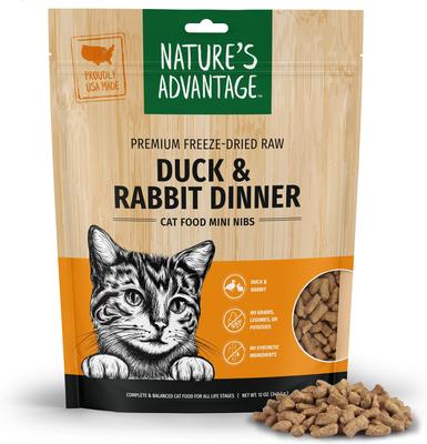 Duck & Rabbit Mini Nibs Grain-Free Freeze-Dried Raw Cat Food, 12-oz bag
