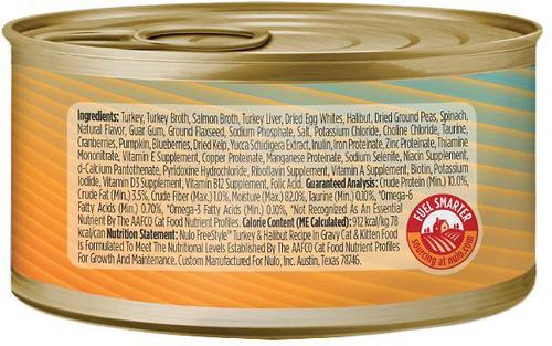 Shredded Turkey & Halibut in Gravy Grain-Free Canned Cat Food, 3-oz can, case of 48