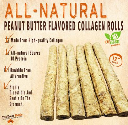 12-in Peanut Butter Crunchy Rolls Dog Treats, 12 count