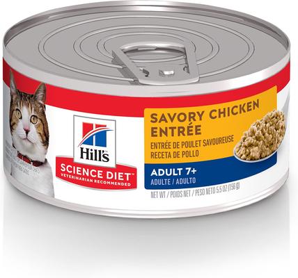 Bundle: Hill's Science Diet Adult Perfect Weight Chicken Recipe Dry Cat Food, 15-lb bag + Hill's Science Diet Adult 7+ Savory Chicken Entree Canned Cat Food, 5.5-oz, case of 26