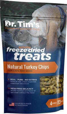 Natural Turkey Chips Genuine Freeze-Dried Dog & Cat Treats, 4-oz bag