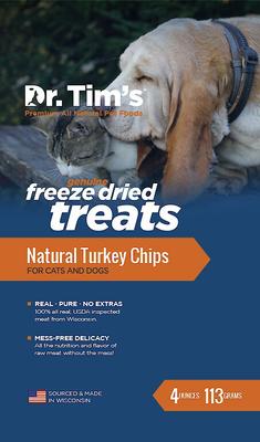 Natural Turkey Chips Genuine Freeze-Dried Dog & Cat Treats, 4-oz bag