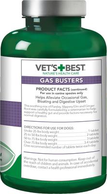 Gas Busters Chewable Tablets Digestive Supplement for Dogs, 90 count
