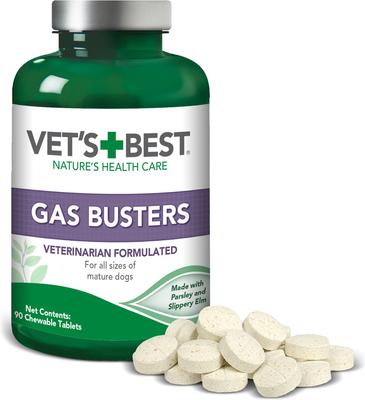 Gas Busters Chewable Tablets Digestive Supplement for Dogs, 90 count